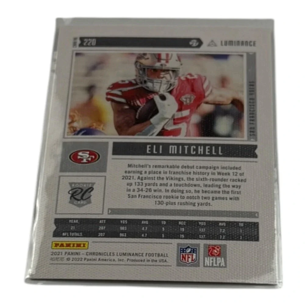 2021 Panini Chronicles Luminance Eli Mitchell Rookie Card 220 SF 49ers NFL